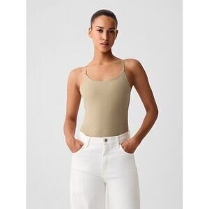 Gap Compact Jersey Cami Camisole Tank Top Bodysuit Khaki Tan Womens XL New